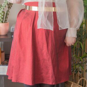 Charlotte Russe 2X Red Metallic Skirt